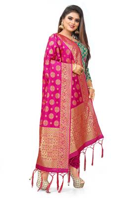 Green resham woven jacquard salwar 3