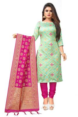 Light-green resham woven jacquard salwar 1