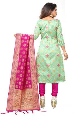 Light-green resham woven jacquard salwar 2