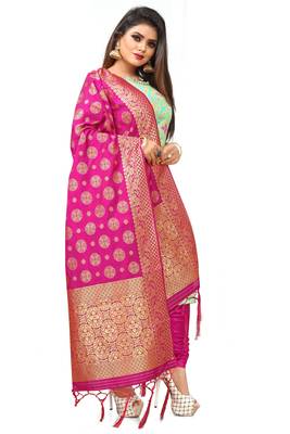 Light-green resham woven jacquard salwar 3