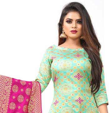 Light-green resham woven jacquard salwar 4