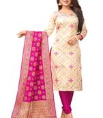 White resham woven jacquard salwar