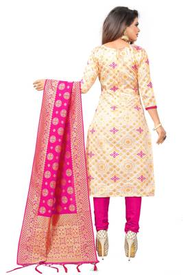 White resham woven jacquard salwar 2