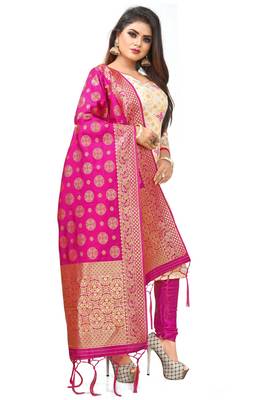 White resham woven jacquard salwar 3