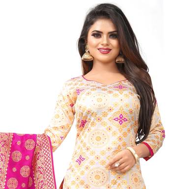 White resham woven jacquard salwar 4