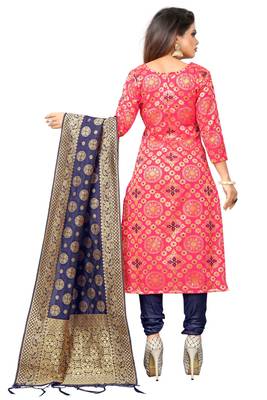 Pink resham woven jacquard salwar 2