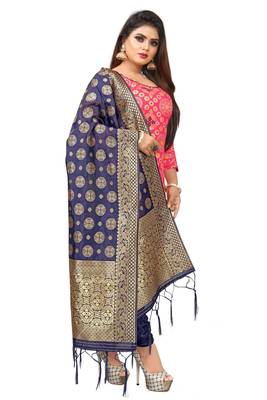 Pink resham woven jacquard salwar 3