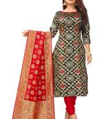 Black resham woven jacquard salwar