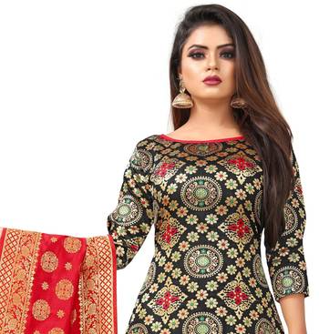 Black resham woven jacquard salwar 4