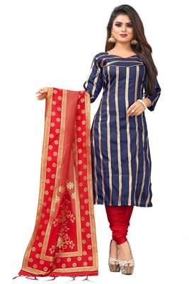 Navy-blue resham woven jacquard salwar 1