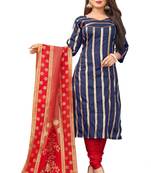 Navy-blue resham woven jacquard salwar