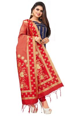 Navy-blue resham woven jacquard salwar 2