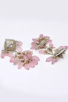 Grey pearl jhumkas