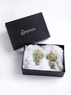 Green pearl jhumkas 4