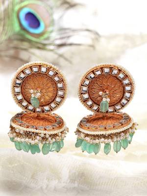 Orange pearl jhumkas 1