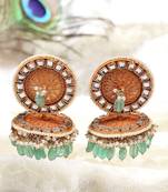 Orange pearl jhumkas