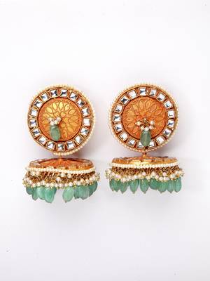 Orange pearl jhumkas 2
