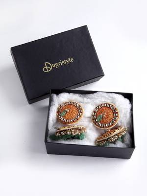 Orange pearl jhumkas 4