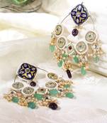 Blue pearl earrings