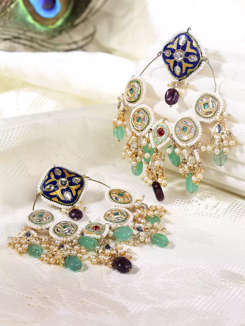 Blue pearl earrings