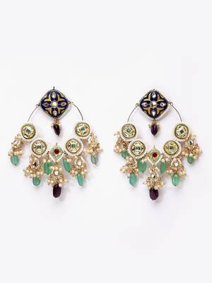 Blue pearl earrings 2