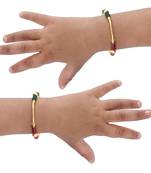 AkinosKIDS Multi beads nazariya Bangle set for Newborn - Multi Color Gold Plated