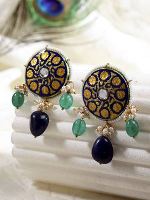 Blue pearl earrings 1