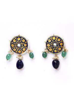 Blue pearl earrings 2