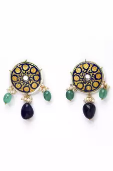 Blue pearl earrings