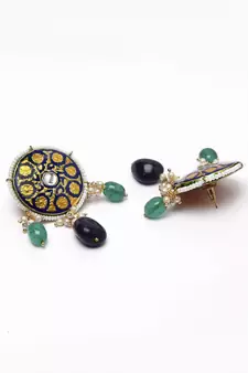 Blue pearl earrings