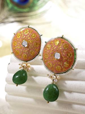 Pink pearl earrings 1