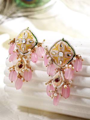 Pink pearl earrings 1