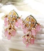 Pink pearl earrings