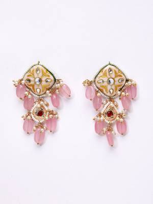 Pink pearl earrings 2