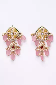 Pink pearl earrings