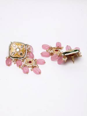 Pink pearl earrings 3
