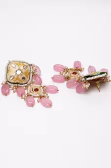 Pink pearl earrings