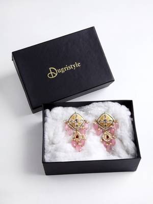 Pink pearl earrings 4