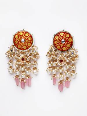 Red pearl earrings 2