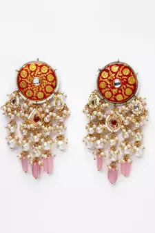 Red pearl earrings