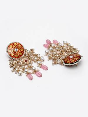 Red pearl earrings 3