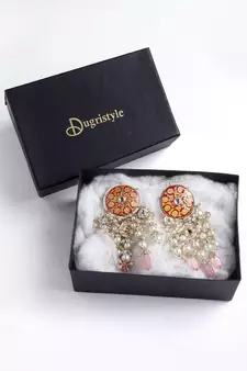Red pearl earrings