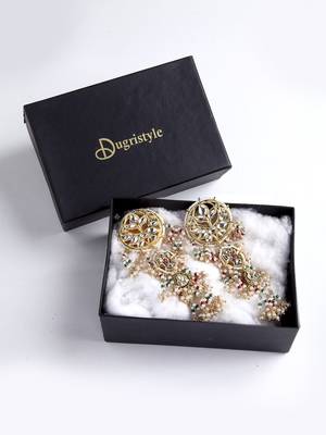 Gold pearl earrings 4
