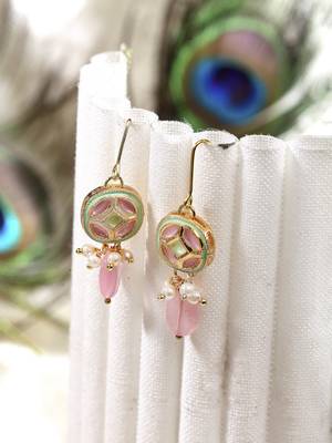 Pink pearl earrings 1