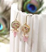 Pink pearl earrings