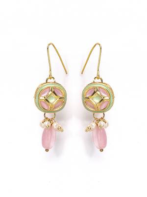 Pink pearl earrings 2