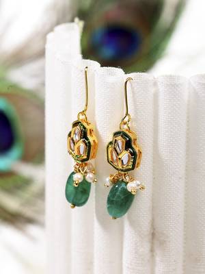 Green pearl earrings 1