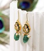 Green pearl earrings