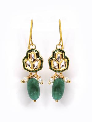 Green pearl earrings 2