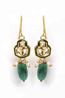 Green pearl earrings